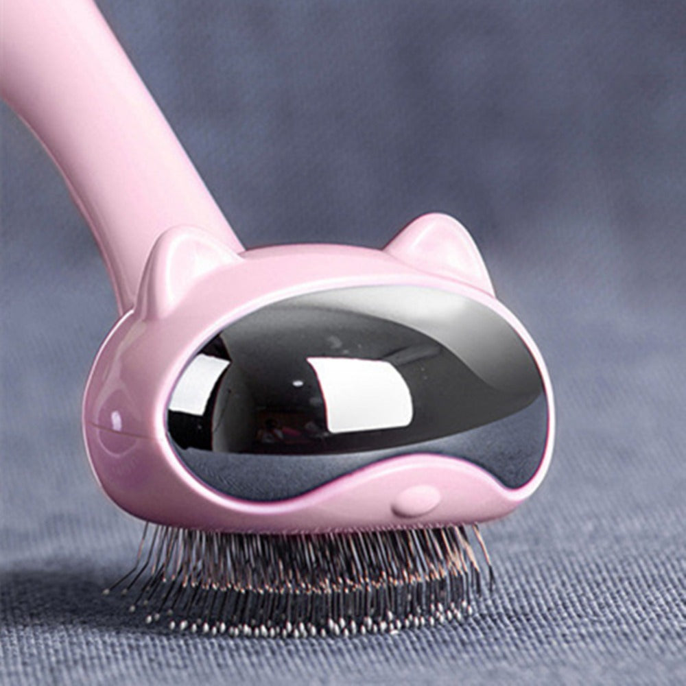 Space Cat Grooming Brush for Dogs & Cats – Dual-Needle Detangling Comb