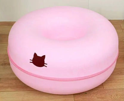Round Cat Tunnel Bed – 2-in-1 Cozy Cat Cave & Play Tunnel
