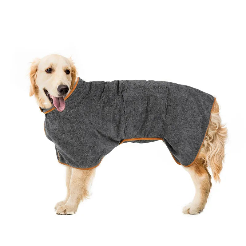 Pet Bath Robe Towel for Dogs & Cats – Soft Microfiber Drying Robe