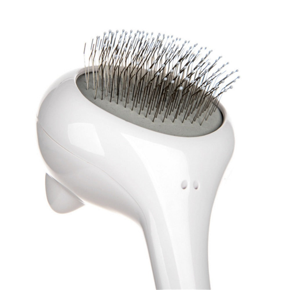 Space Cat Grooming Brush for Dogs & Cats – Dual-Needle Detangling Comb
