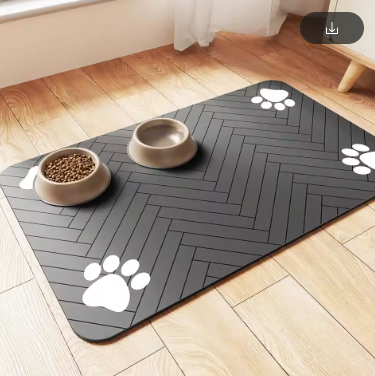 Splash-Proof Pet Feeding Mat for Cats & Dogs – Quick-Dry Diatom Floor Protector