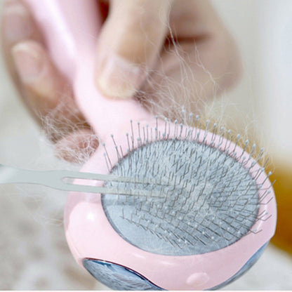 Space Cat Grooming Brush for Dogs & Cats – Dual-Needle Detangling Comb