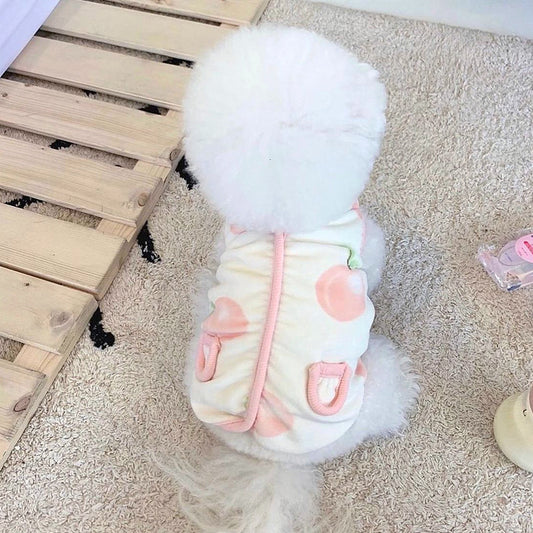 Peach Pattern Pet Vest for Cats & Small Dogs – Lightweight Summer Top