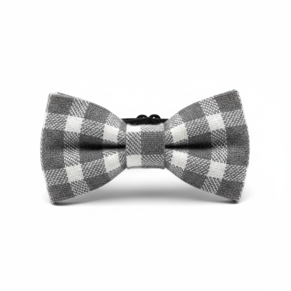 Adjustable British Style Plaid Bow Tie Pet Collar
