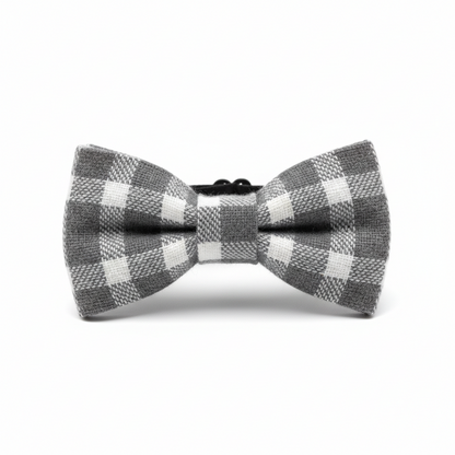 Adjustable British Style Plaid Bow Tie Pet Collar
