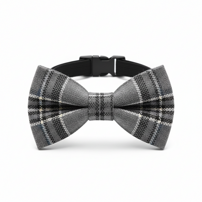 Adjustable British Style Plaid Bow Tie Pet Collar