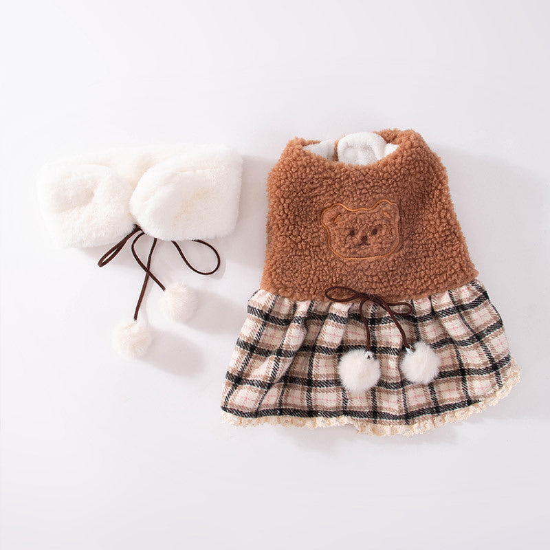 Cute Bear Dress for Puppies – Cozy Cashmere Dog Outfit