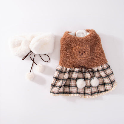 Cute Bear Dress for Puppies – Cozy Cashmere Dog Outfit