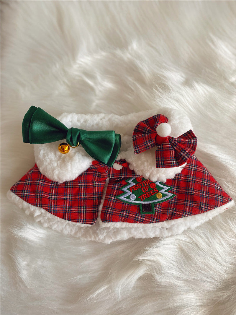Christmas Cat Shawl – Festive Holiday Pet Cape for Cats