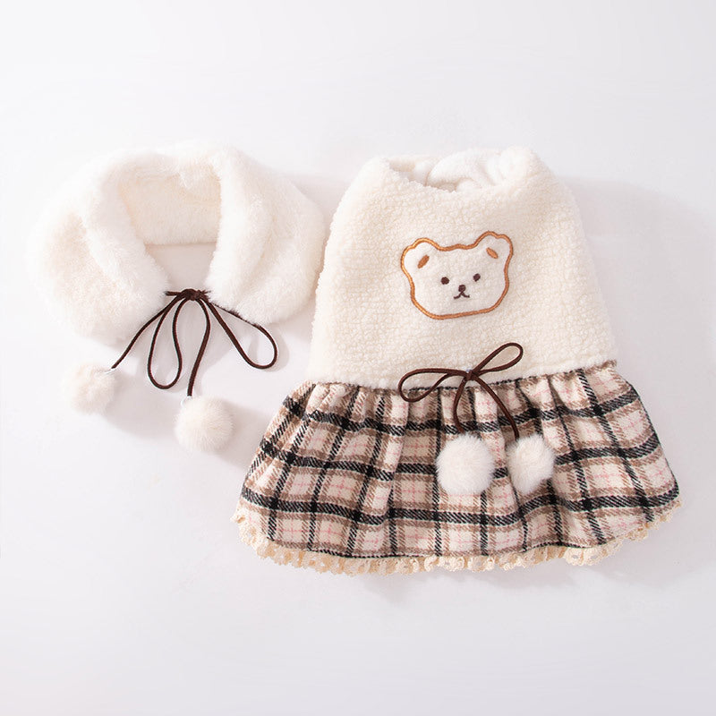 Cute Bear Dress for Puppies – Cozy Cashmere Dog Outfit