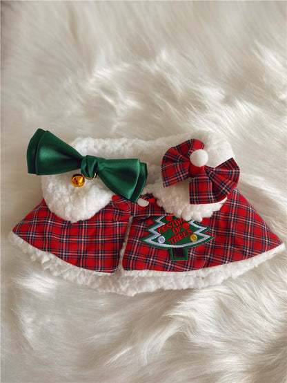 Christmas Cat Shawl – Festive Holiday Pet Cape for Cats