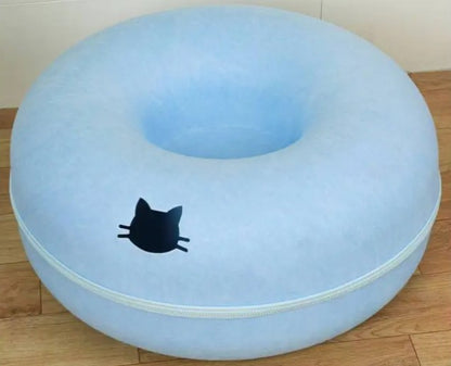 Round Cat Tunnel Bed – 2-in-1 Cozy Cat Cave & Play Tunnel