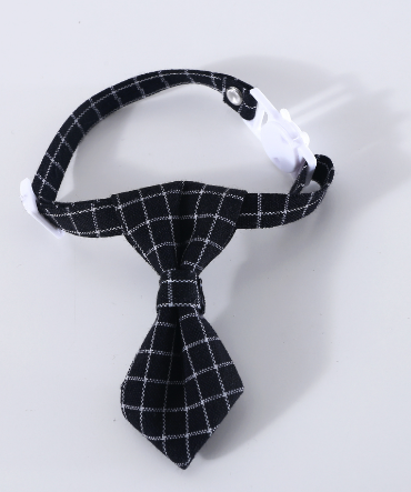Adjustable British Style Plaid Bow Tie Pet Collar
