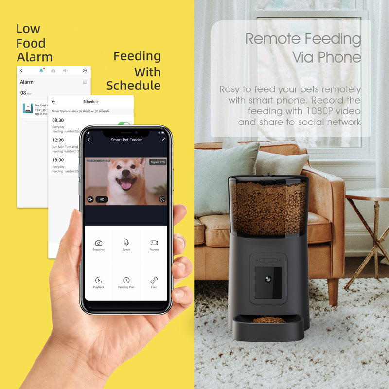 Automatic Pet Feeder with Camera – Smart WiFi App-Controlled Dog & Cat Feeder